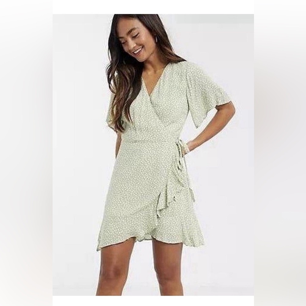 Abercrombie & Fitch Light Green Mini Wrap Dress